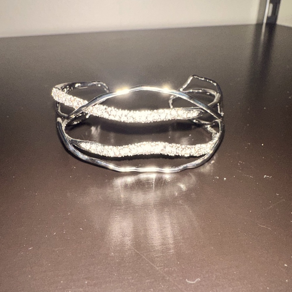 ALEXIS BITTAR • Solanales Silver Crystal Intertwined Cuff Bracelet